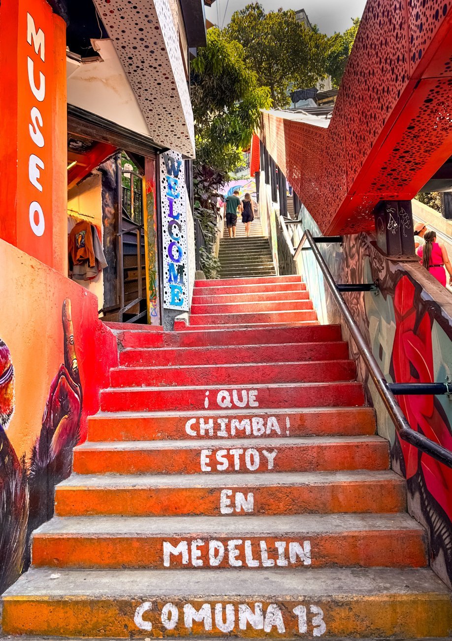 The colourful stairs of Comuna 13